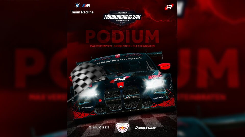 Max Verstappen finishes third in the iRacing 24 Hours of Nürburgring