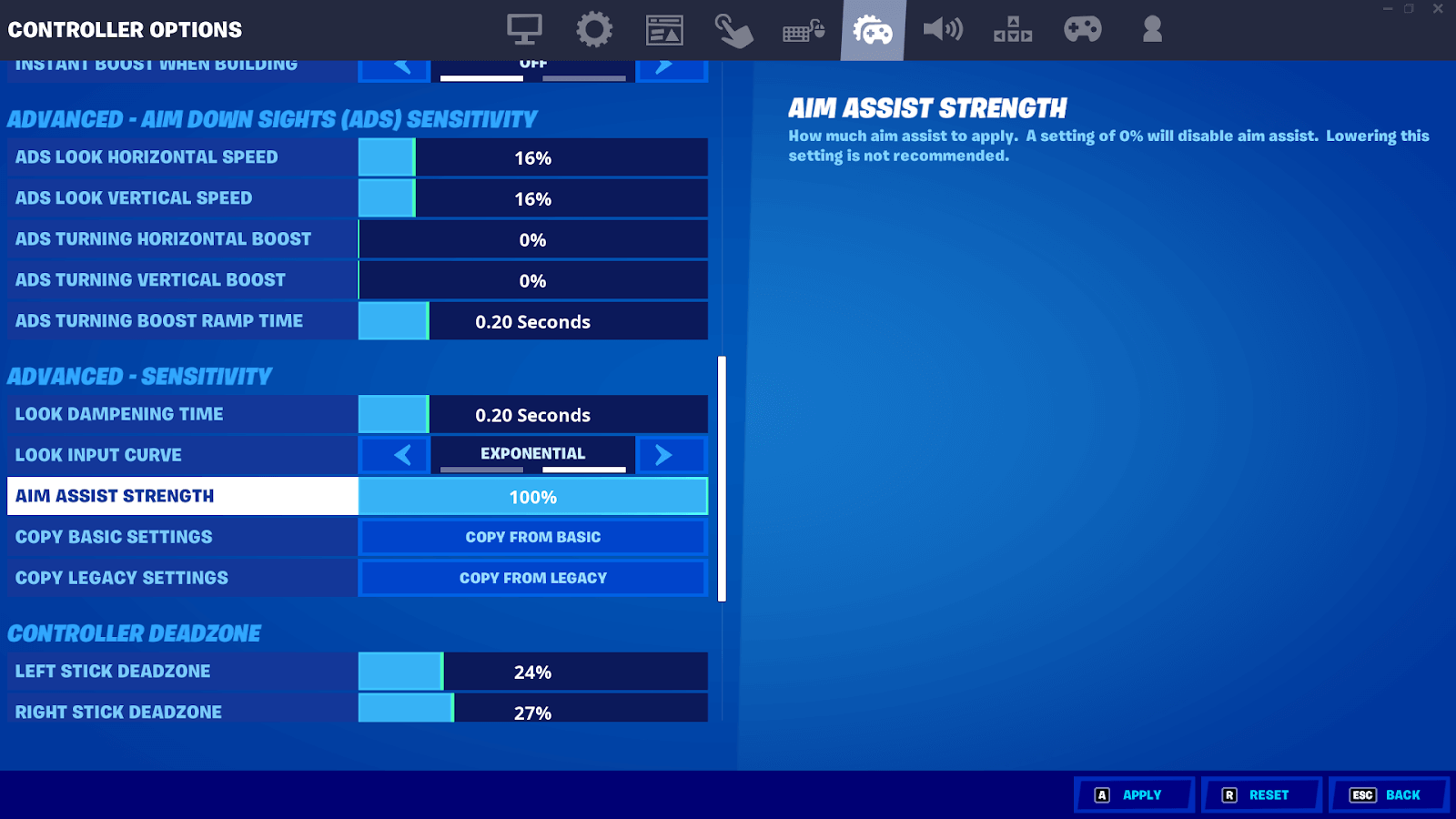 Fortnite Aim Assist Settings 2